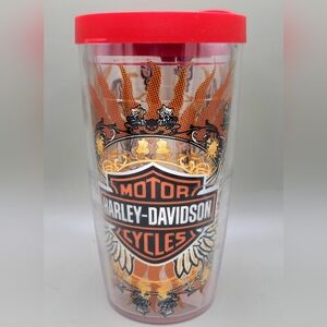 Harley Davidson Motor Cycles TERVIS Tumbler Sun Roses Butterfly Logo Lid 16oz